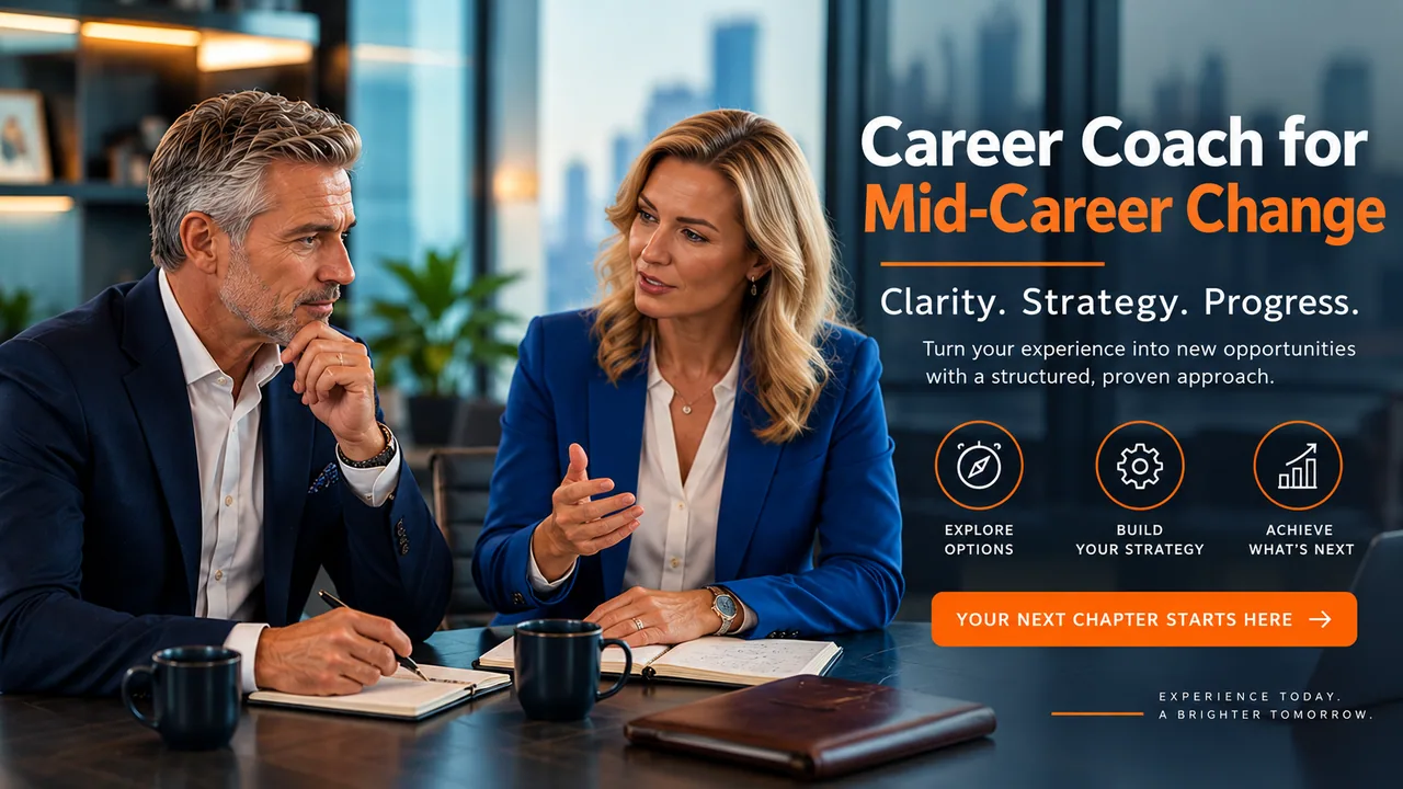 Experienced professional in a structured mid-career consultation with a career consultant.