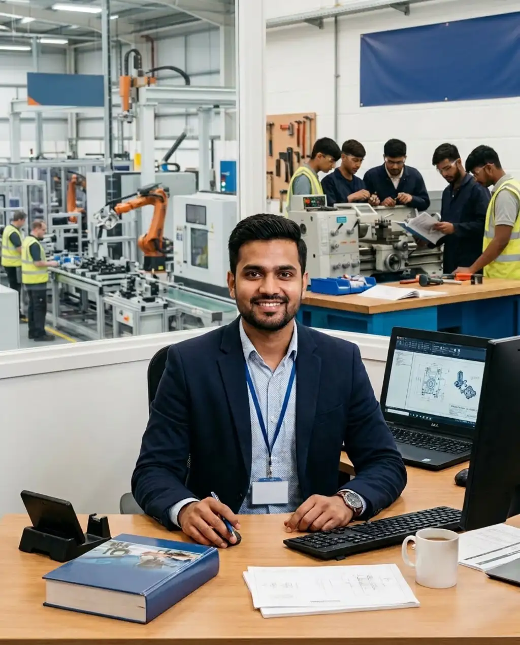 Representative image of an Indian engineer progressing into manufacturing engineering while working under a Skilled Worker visa deadline.